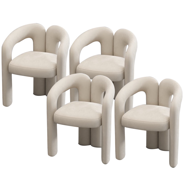 Modern Style Upholstered Dining Chair Open Back Dining Arm Chair