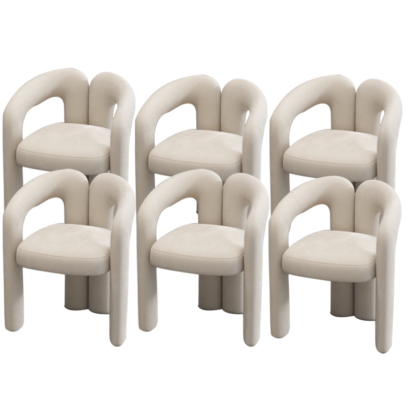 Modern Style Upholstered Dining Chair Open Back Dining Arm Chair