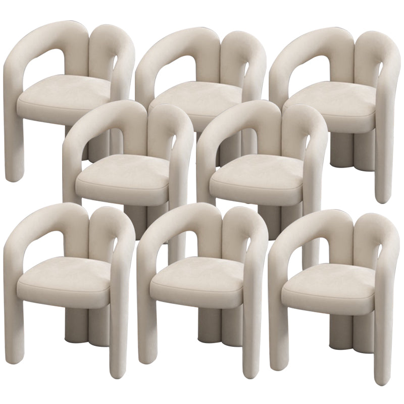 Modern Style Upholstered Dining Chair Open Back Dining Arm Chair