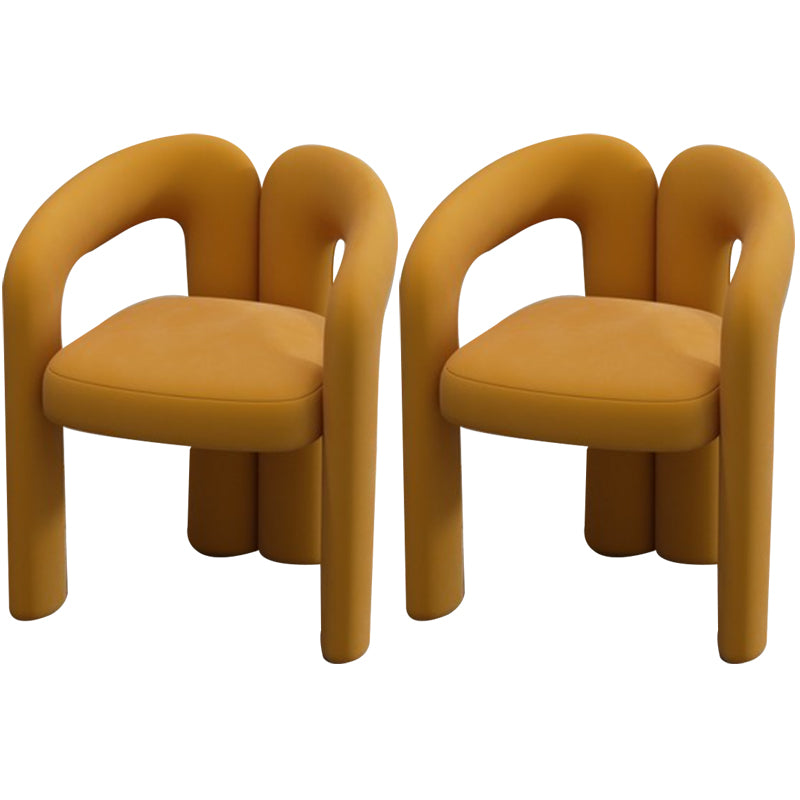 Modern Style Upholstered Dining Chair Open Back Dining Arm Chair
