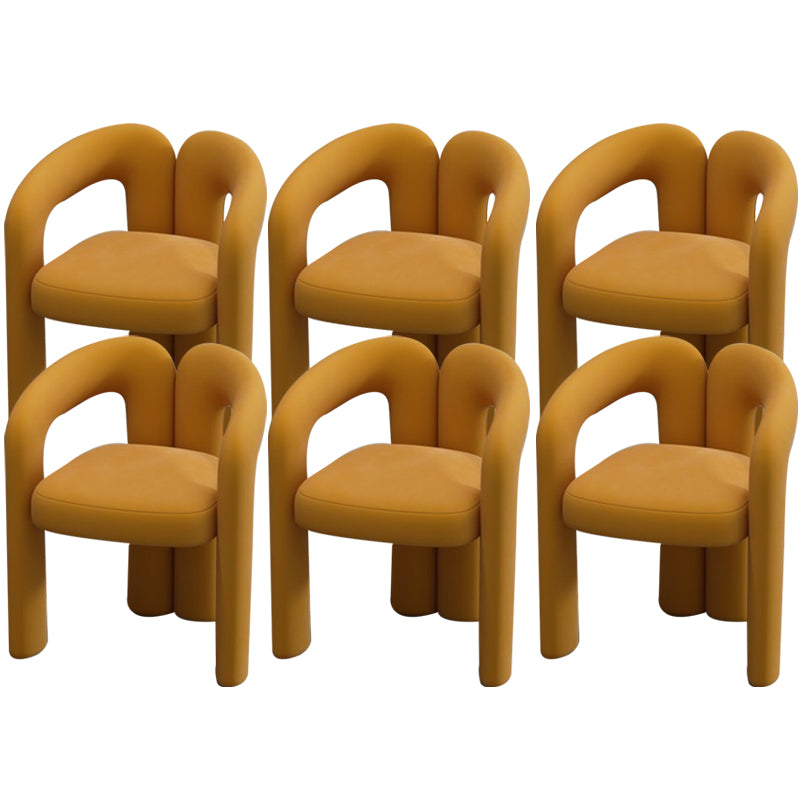 Modern Style Upholstered Dining Chair Open Back Dining Arm Chair