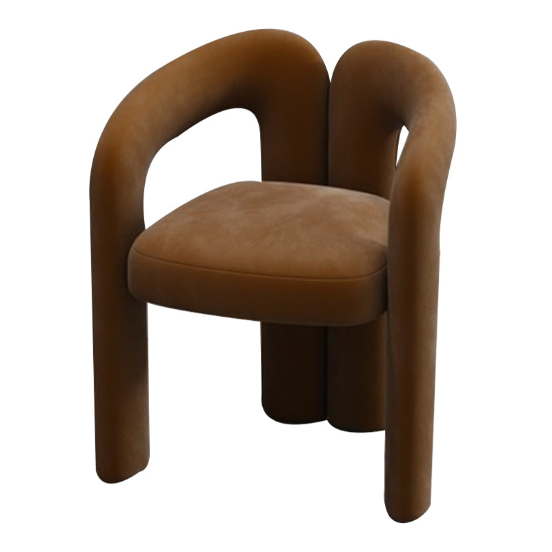 Modern Style Upholstered Dining Chair Open Back Dining Arm Chair