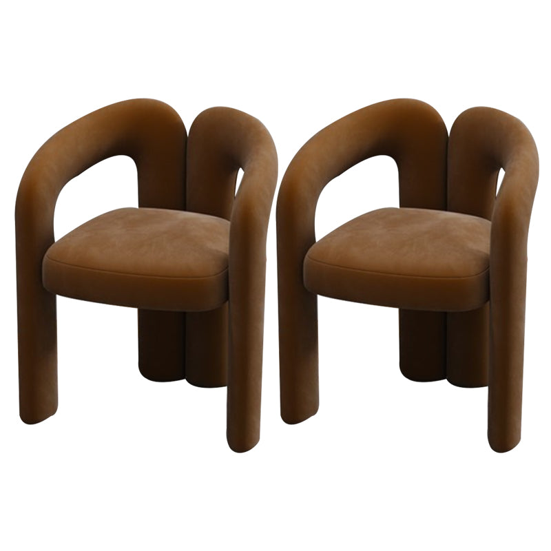 Modern Style Upholstered Dining Chair Open Back Dining Arm Chair