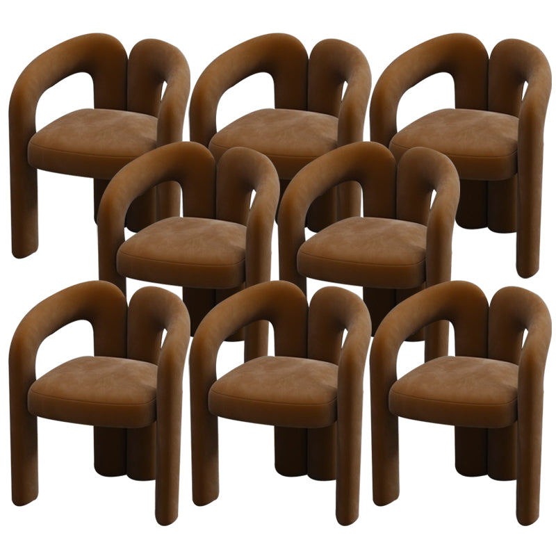 Modern Style Upholstered Dining Chair Open Back Dining Arm Chair