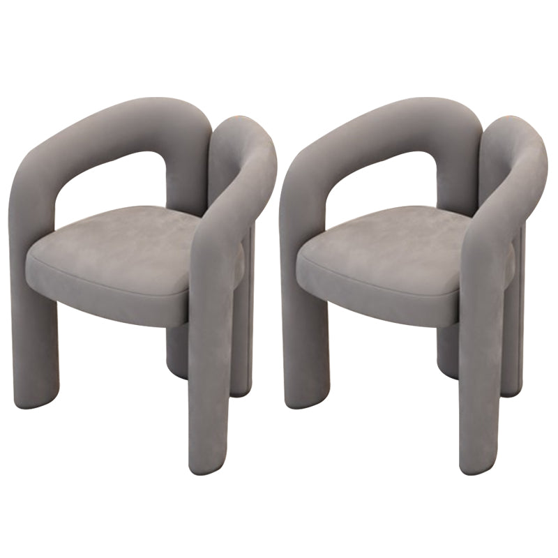Modern Style Upholstered Dining Chair Open Back Dining Arm Chair
