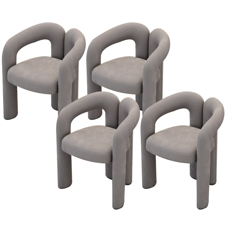 Modern Style Upholstered Dining Chair Open Back Dining Arm Chair