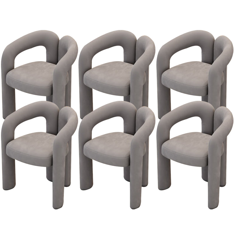 Modern Style Upholstered Dining Chair Open Back Dining Arm Chair