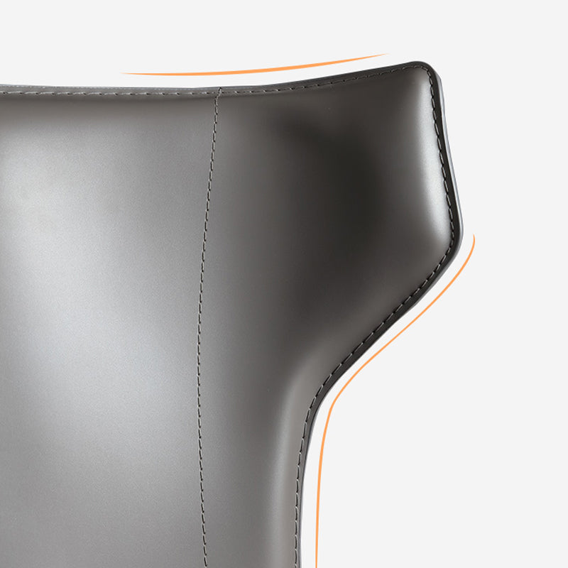 Wingback Armless Dining Chairs Modern Faux Leather Side Chair