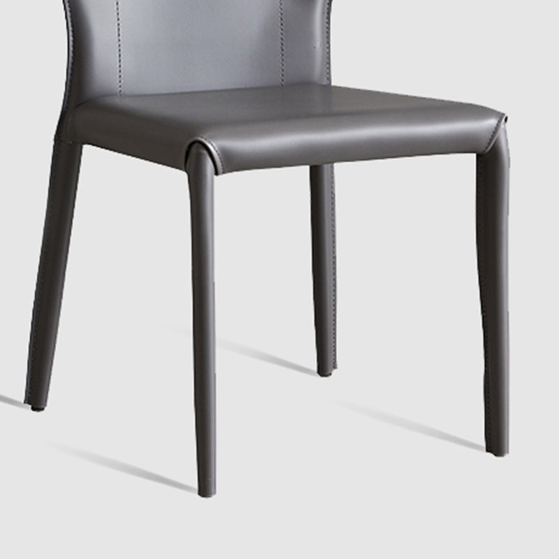 Wingback Armless Dining Chairs Modern Faux Leather Side Chair