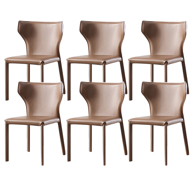 Wingback Armless Dining Chairs Modern Faux Leather Side Chair