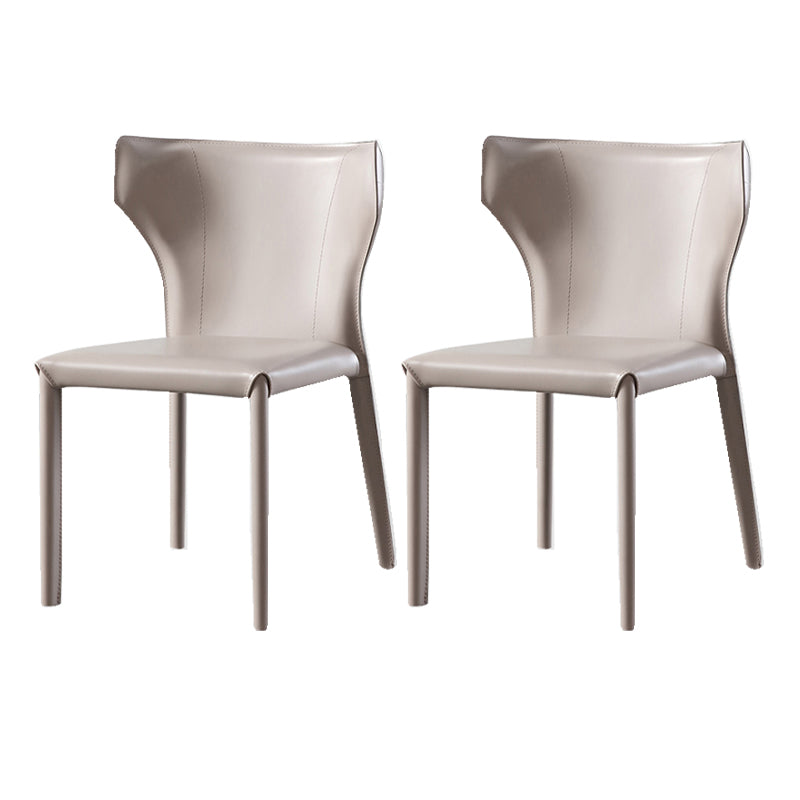 Wingback Armless Dining Chairs Modern Faux Leather Side Chair