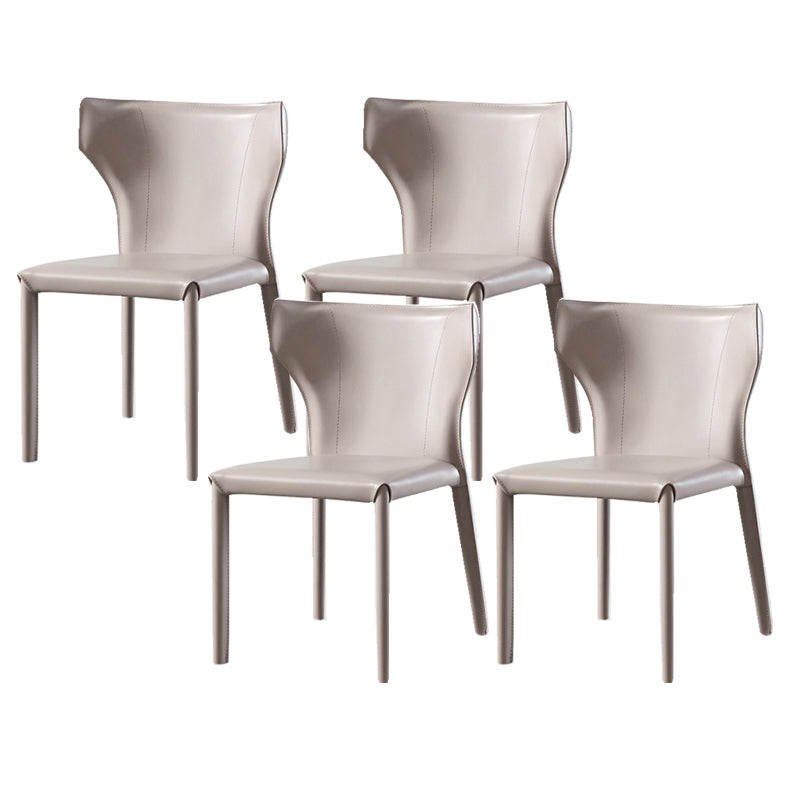 Wingback Armless Dining Chairs Modern Faux Leather Side Chair