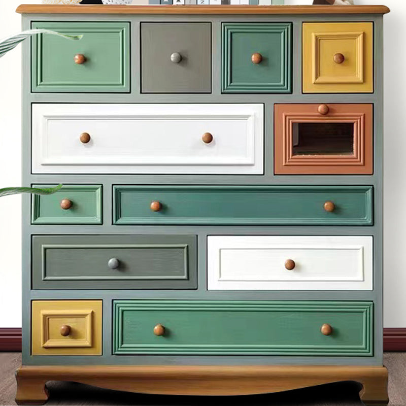 Nautical Bedroom Storage Chest Wooden Vertical Chest with 12 Drawers