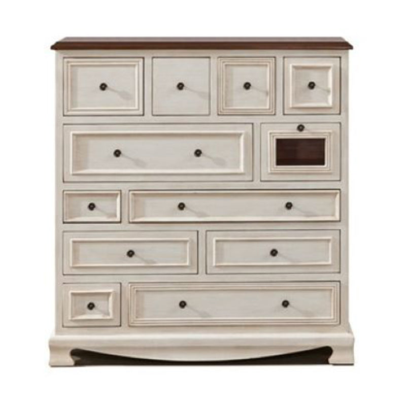 Nautical Bedroom Storage Chest Wooden Vertical Chest with 12 Drawers