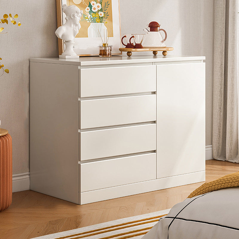 Modern Brown / White Storage Chest Dresser Wooden Combo Dresser with Drawers and Doors
