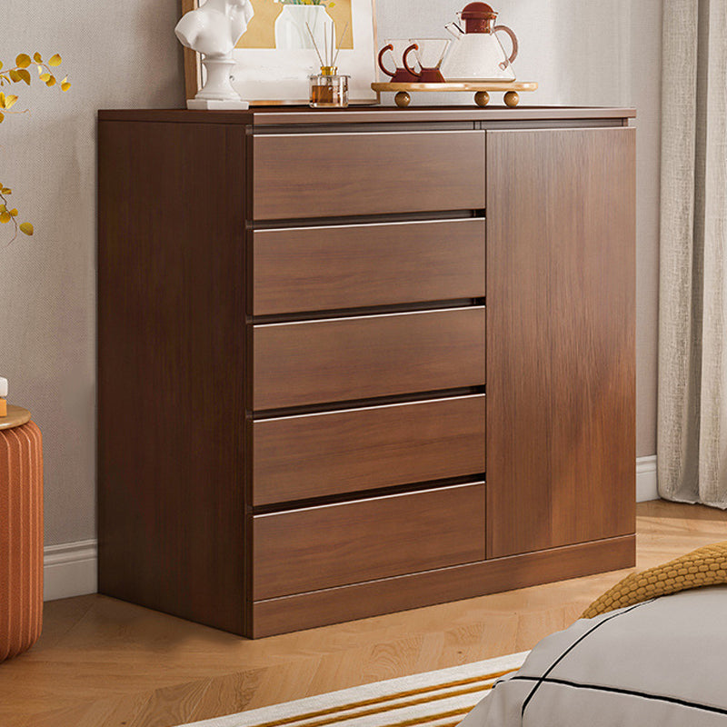 Modern Brown / White Storage Chest Dresser Wooden Combo Dresser with Drawers and Doors