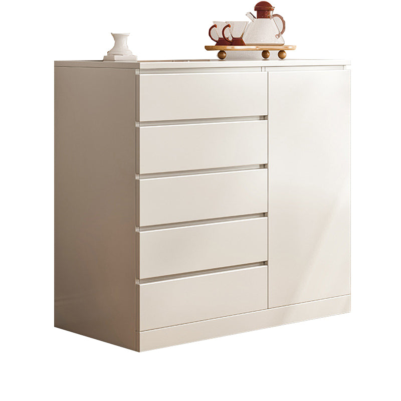Modern Brown / White Storage Chest Dresser Wooden Combo Dresser with Drawers and Doors