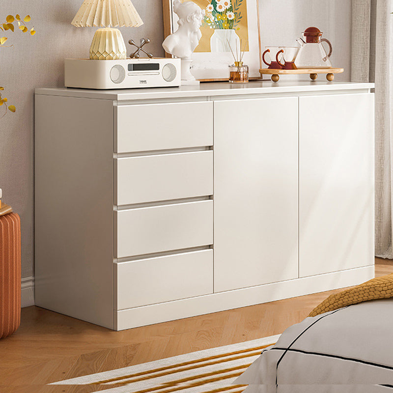 Modern Brown / White Storage Chest Dresser Wooden Combo Dresser with Drawers and Doors