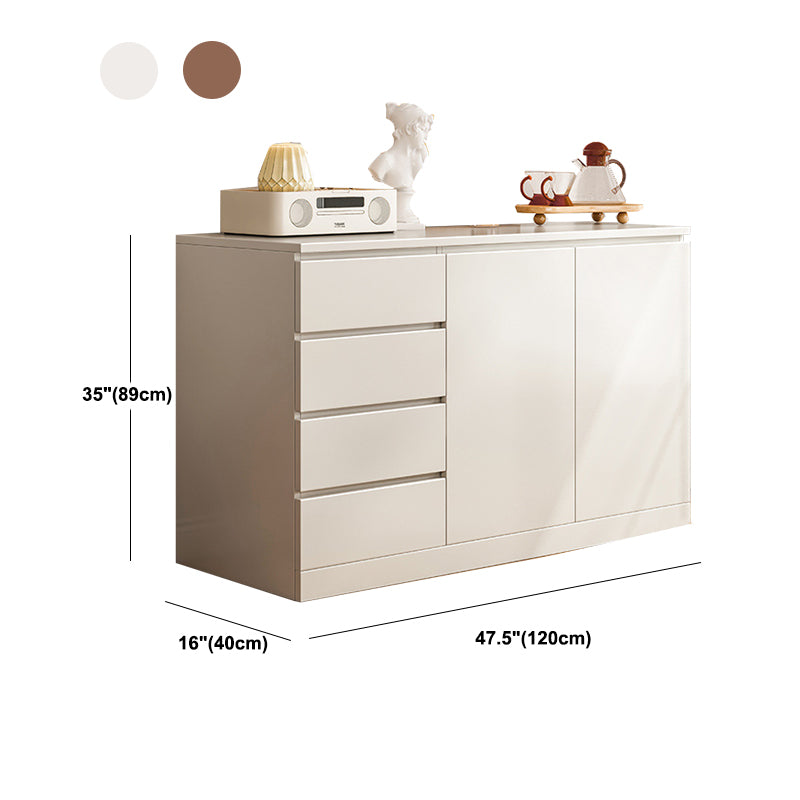 Modern Brown / White Storage Chest Dresser Wooden Combo Dresser with Drawers and Doors