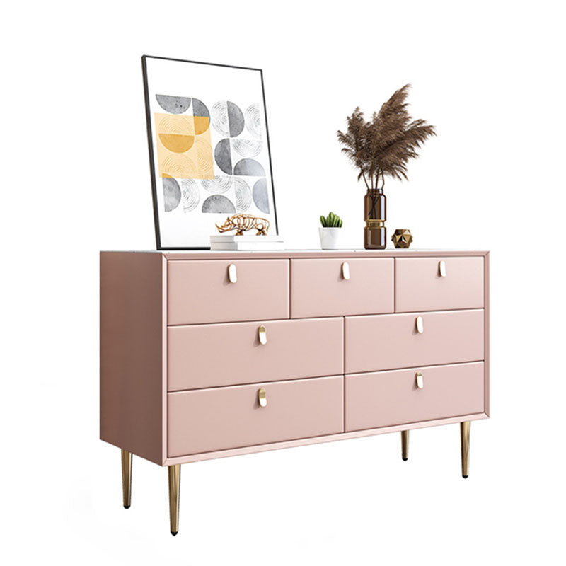 15.6-inch Width Glam Dresser Stone Storage Chest with 7 Drawers
