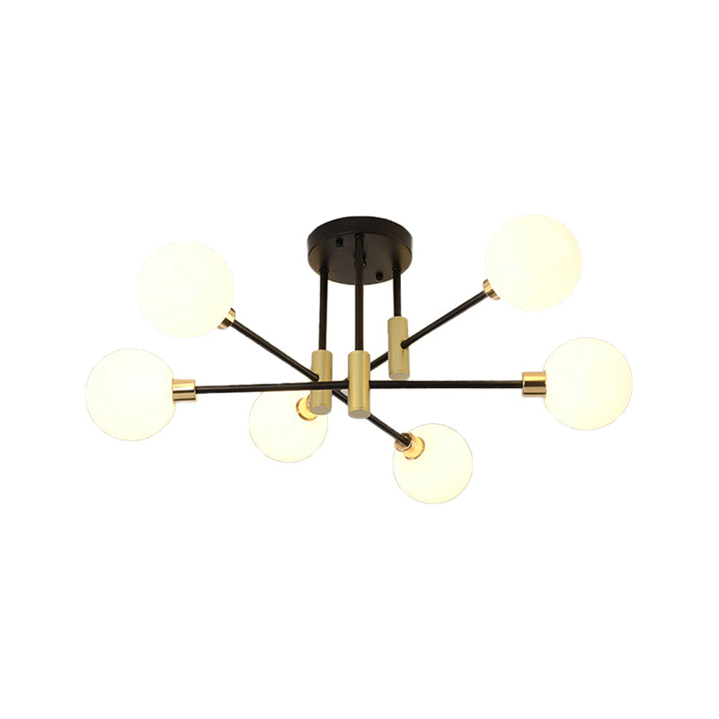 Glass Sputnik Shape Flush Ceiling Light Modern Multi Lights Flush Light Fixtures