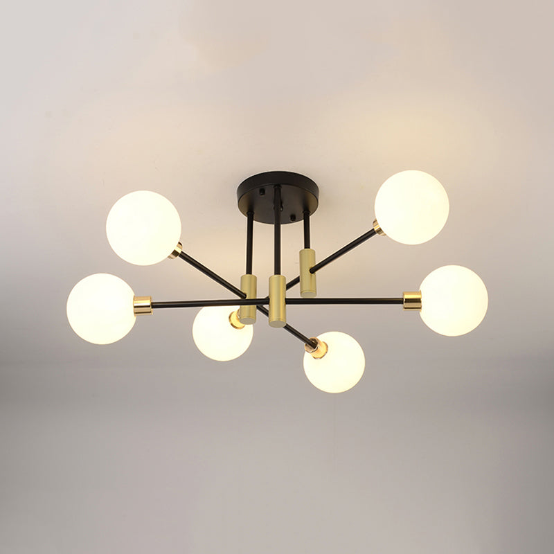 Glass Sputnik Shape Flush Ceiling Light Modern Multi Lights Flush Light Fixtures