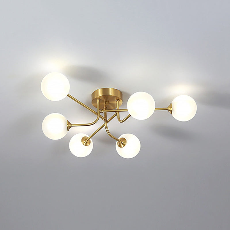 Ball Shape Glass Flush Ceiling Light Modern Multi Lights Flush Light Fixtures