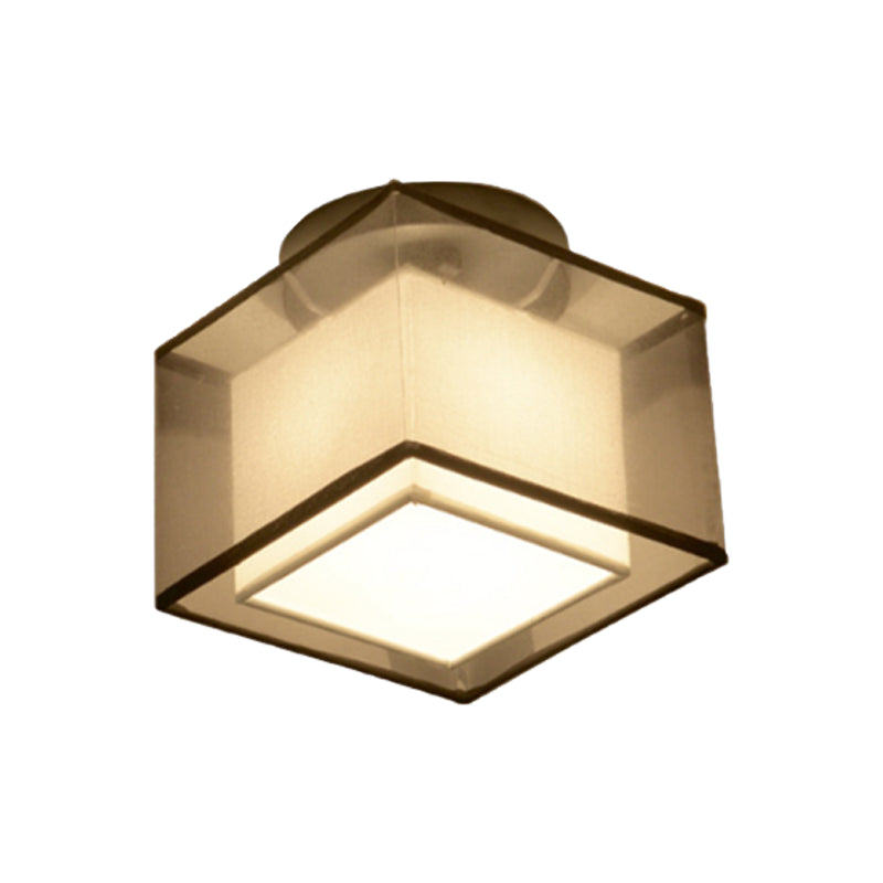 Fabric Geometric Shape Flush Ceiling Light Modern 1 Light Flush Light Fixtures