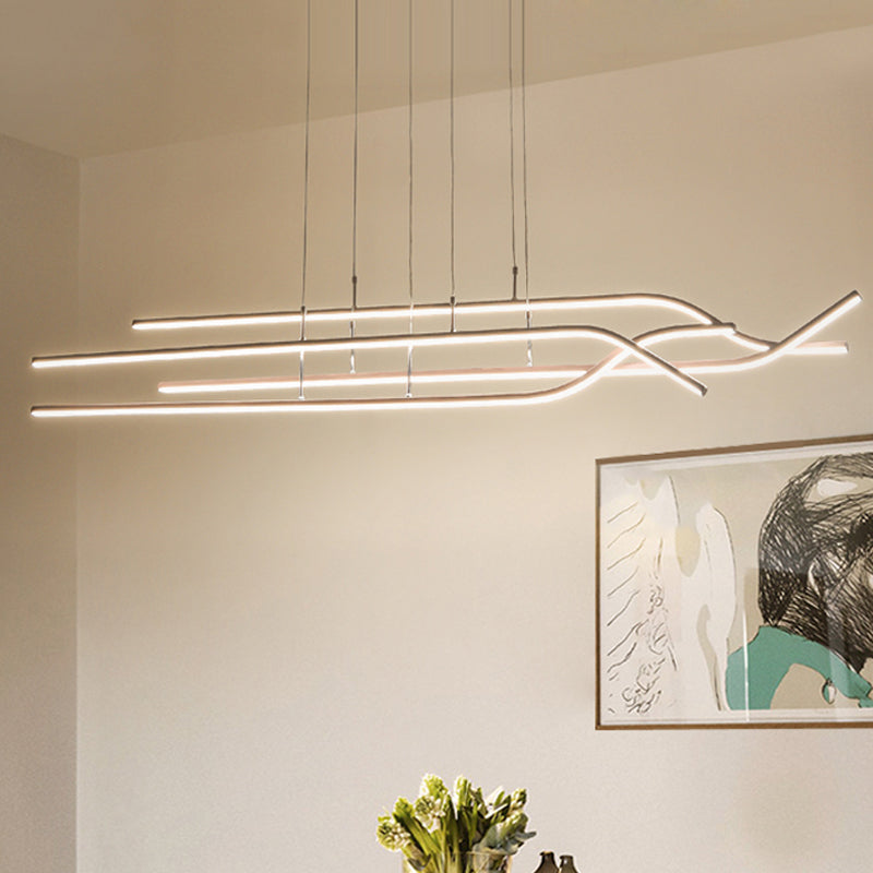 39"/47" Wide Simple Strip Chandelier Acrylic LED Dining Room Ceiling Pendant in Warm/White/Natural Light