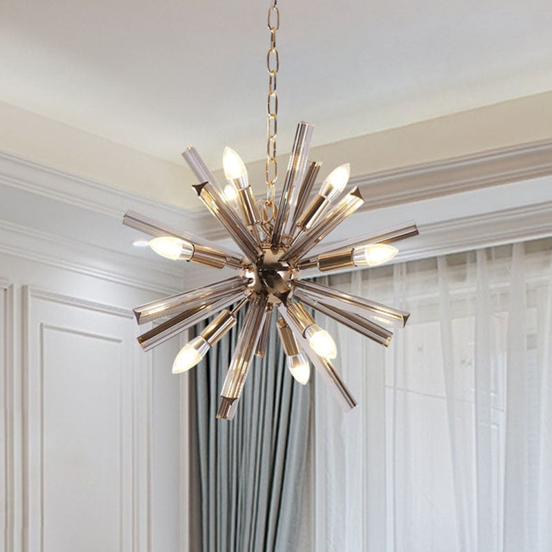Modernismo Starburst lampadario a sospensione Crystal Crystal Crystal 9/16 Luce a soffitto appeso in grigio