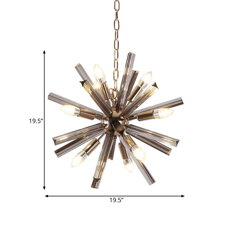 Modernism Starburst Chandelier Pendant Light Crystal 9/16 Lights Hanging Ceiling Light in Grey