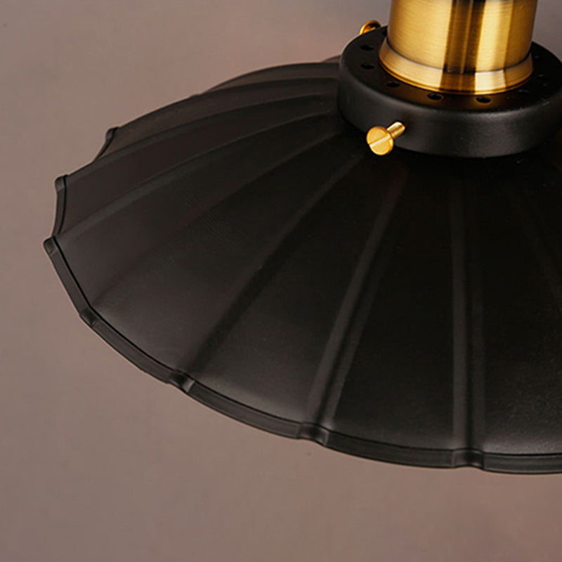 Metal Geometric Shape Wall Lights Industrial 1-Light Wall Light Sconce in Black