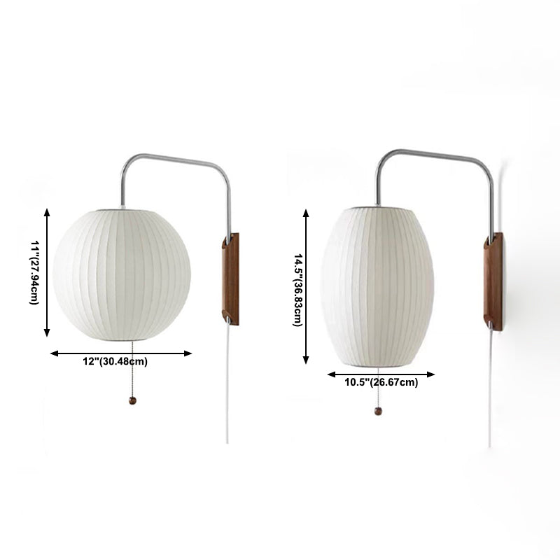 Wood Geometric Wall Sconce Lights Modern Style 1 Light Wall Mounted Lamp in White