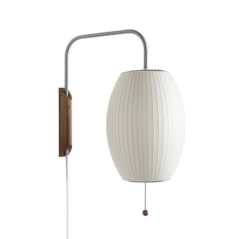 Wood Geometric Wall Sconce Lights Modern Style 1 Light Wall Mounted Lamp in White