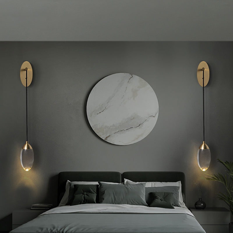 Crystal Teardrop Wall Sconce Lights Modern Style 1 Light Wall Mounted Light Fixture