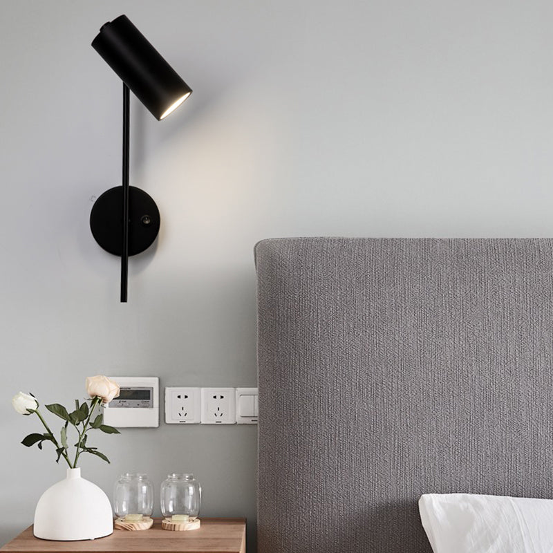 Nordic Style Metal Wall Light Cylinder 13.5" High Reading Wall Sconce for Bedroom