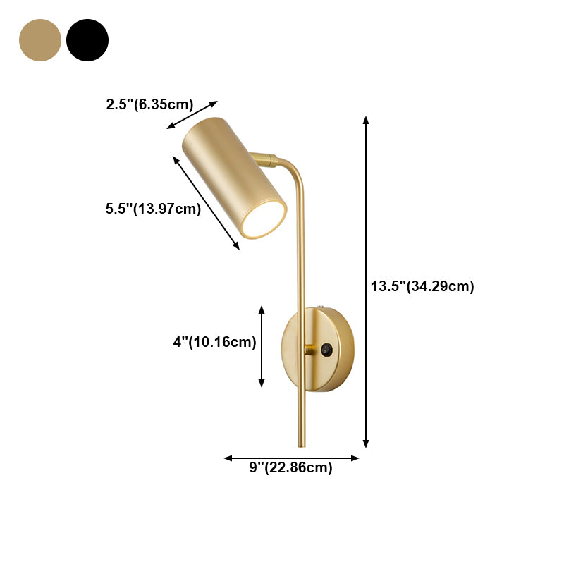 Nordic Style Metal Wall Light Cylinder 13.5" High Reading Wall Sconce for Bedroom