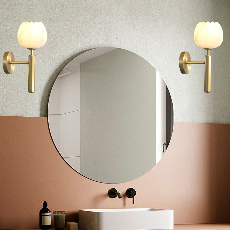 Modern Brass Wall Light Gold 12.5" High Wall Sconce Fixture for Bedroom