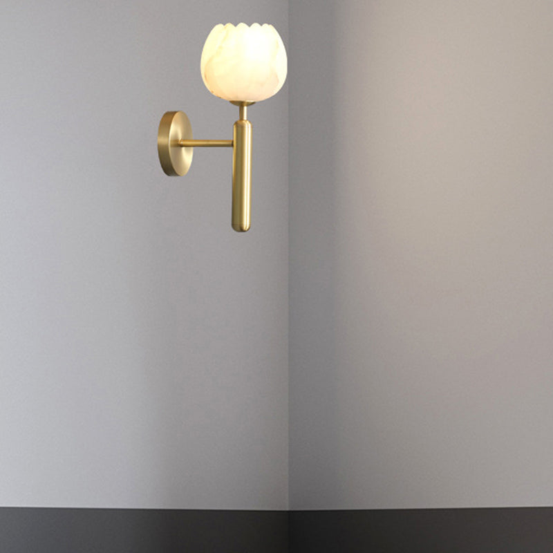 Modern Brass Wall Light Gold 12.5" High Wall Sconce Fixture for Bedroom