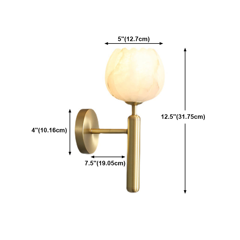 Modern Brass Wall Light Gold 12.5" High Wall Sconce Fixture for Bedroom