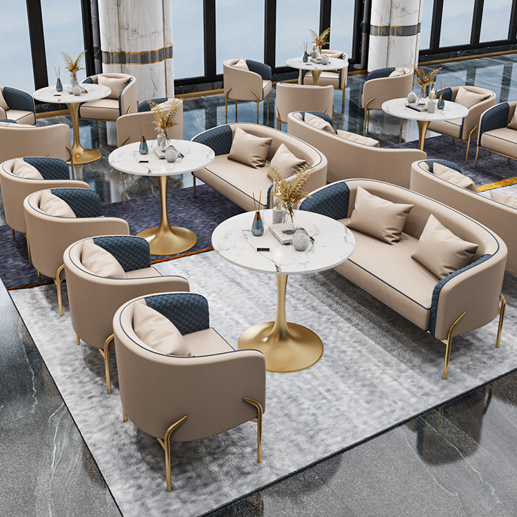 Glam Style Sintered Stone Set Round 1/3/4/5 Pieces Dining Set for Home Use