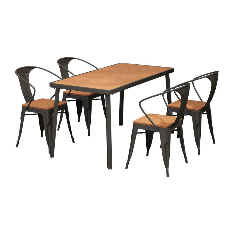 Contemporary Rectangle Table Set 1/2/5 Pieces Dining Set for Kitchen