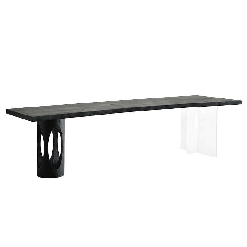 Modern 1/2 Pieces Rectangle Dining Set Solid Wood Top Dining Table with Chairs