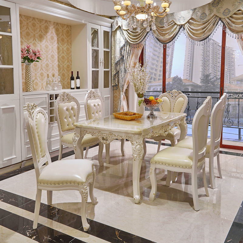 Victoria Rectangle Table Set 1/2/5/7 Pieces Dining Set for Home