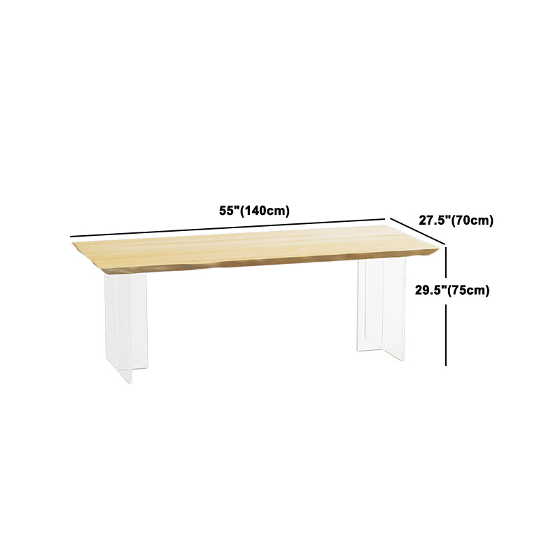 Modern 1/2/3/4/5 Pieces Rectangle Dining Set Solid Wood Dining Table with Chairs