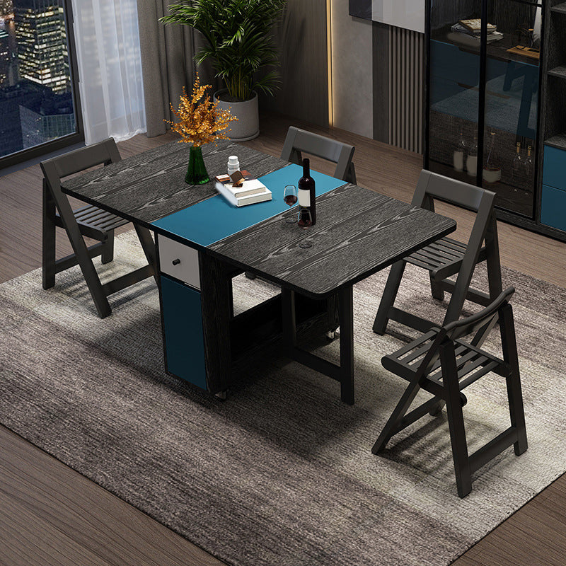 Modern Dining Set 1/3/5 Pcs Storage Folding Dining Table with Folding Chairs