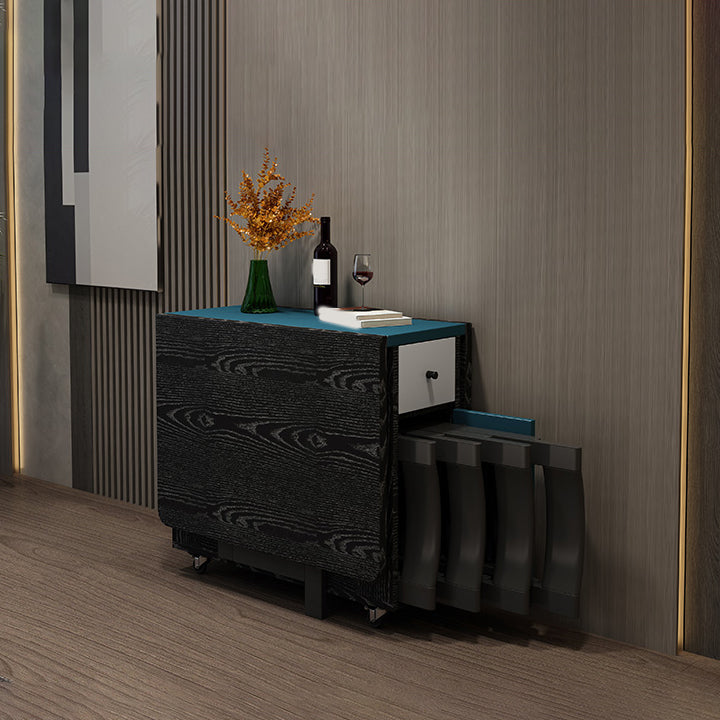 Modern Dining Set 1/3/5 Pcs Storage Folding Dining Table with Folding Chairs