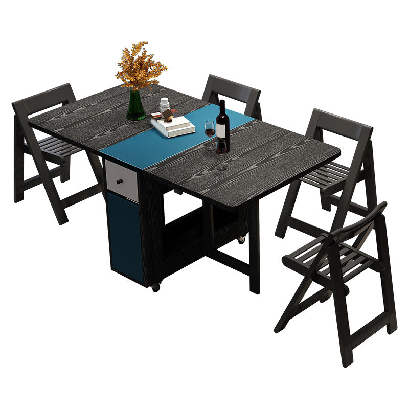 Modern Dining Set 1/3/5 Pcs Storage Folding Dining Table with Folding Chairs