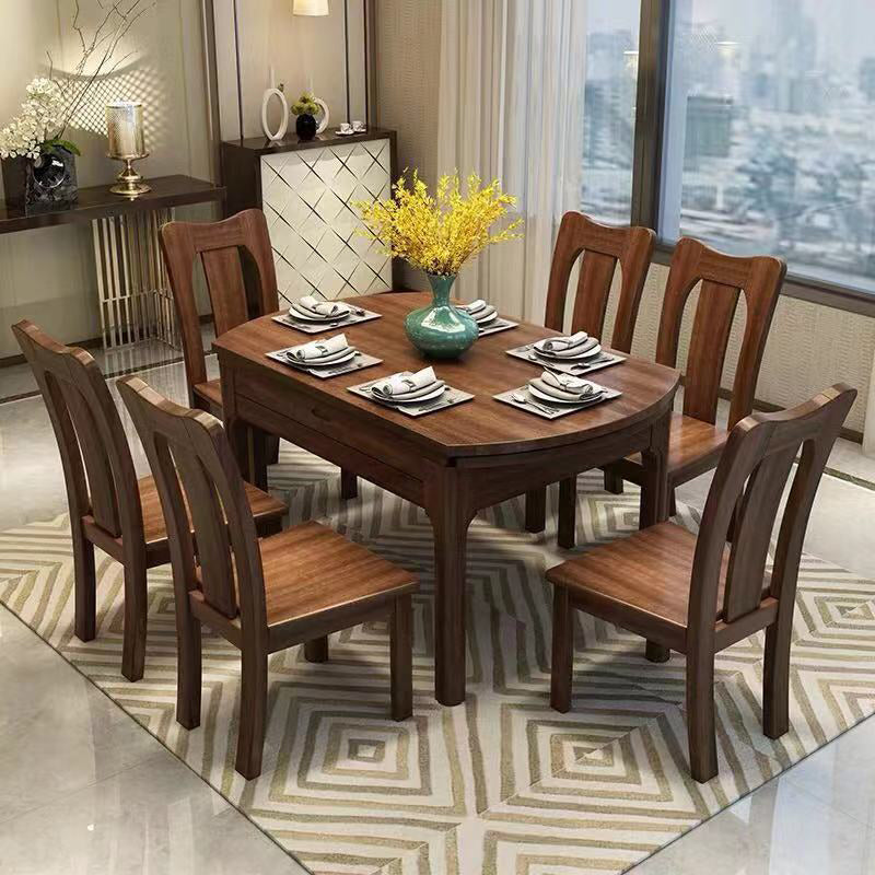Traditional Round Table Set 1/2/5/7 Pieces Dining Set for Home