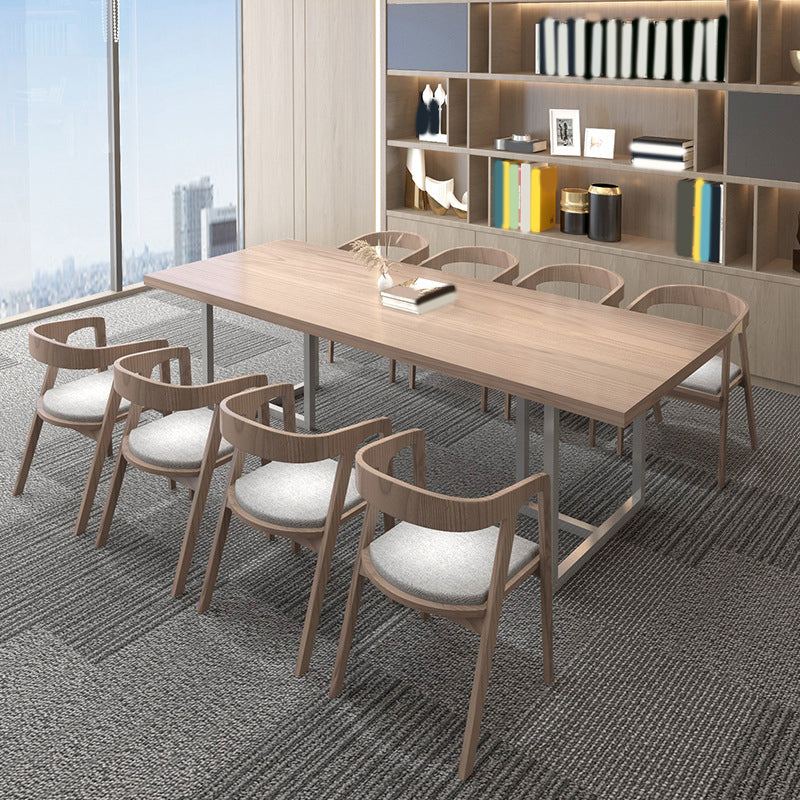 Modern 1/2/9 Pieces Rectangle Dining Set Solid Wood Top Dining Table with Chairs